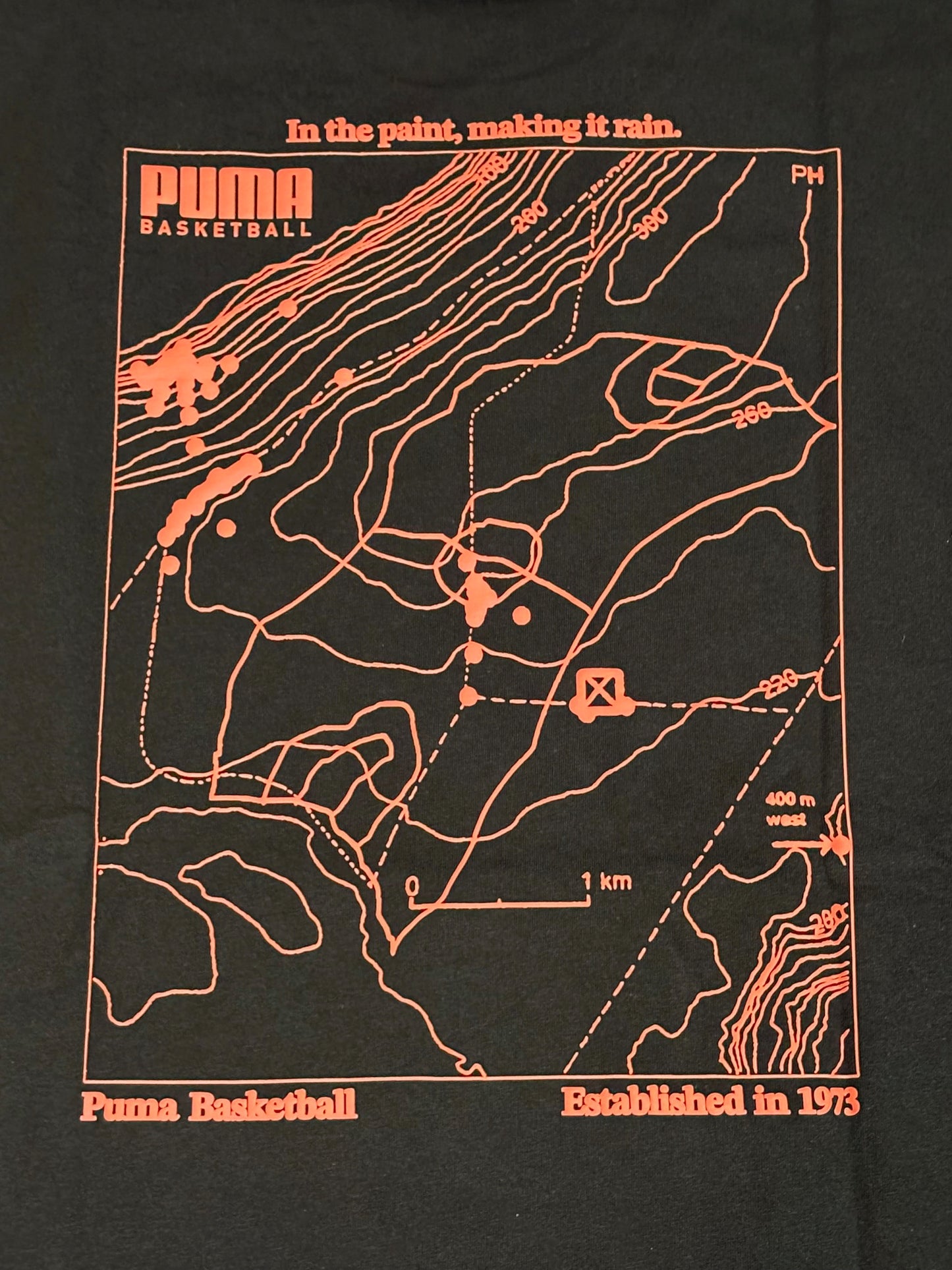 PUMA authentic resale 630664 01 Mens XL Basketball themed T-shirt (E2V)