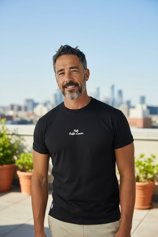 POLO Ralph Lauren Authentic resale Mens classic fit black T-shirt in XXL with tags (E2V)