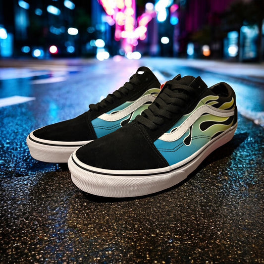 Vans Authentic resale Old skool glow flame sneaker Mens UK 8.5 new boxed