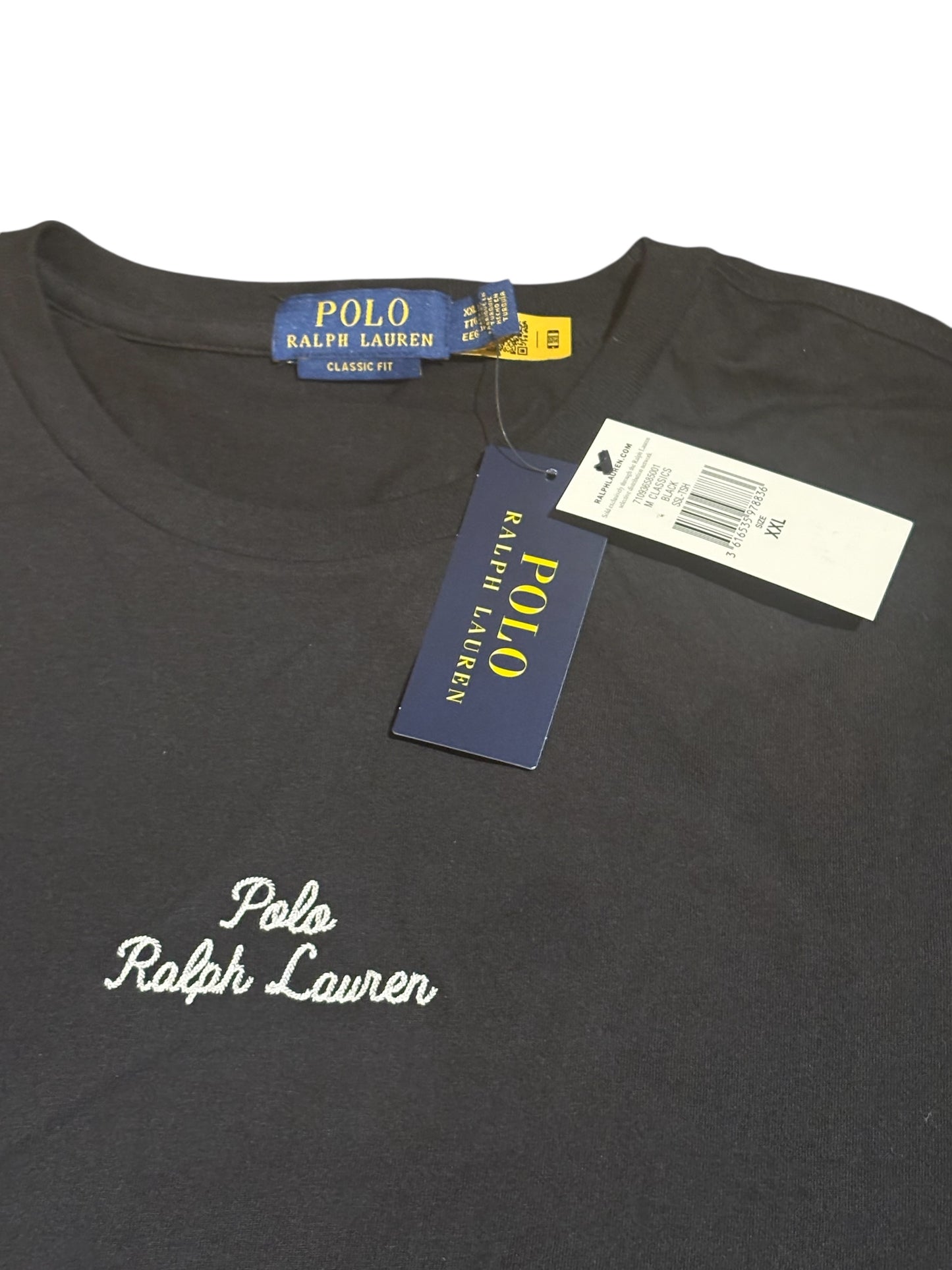 POLO Ralph Lauren Authentic resale Mens classic fit black T-shirt in XXL with tags (E2V)